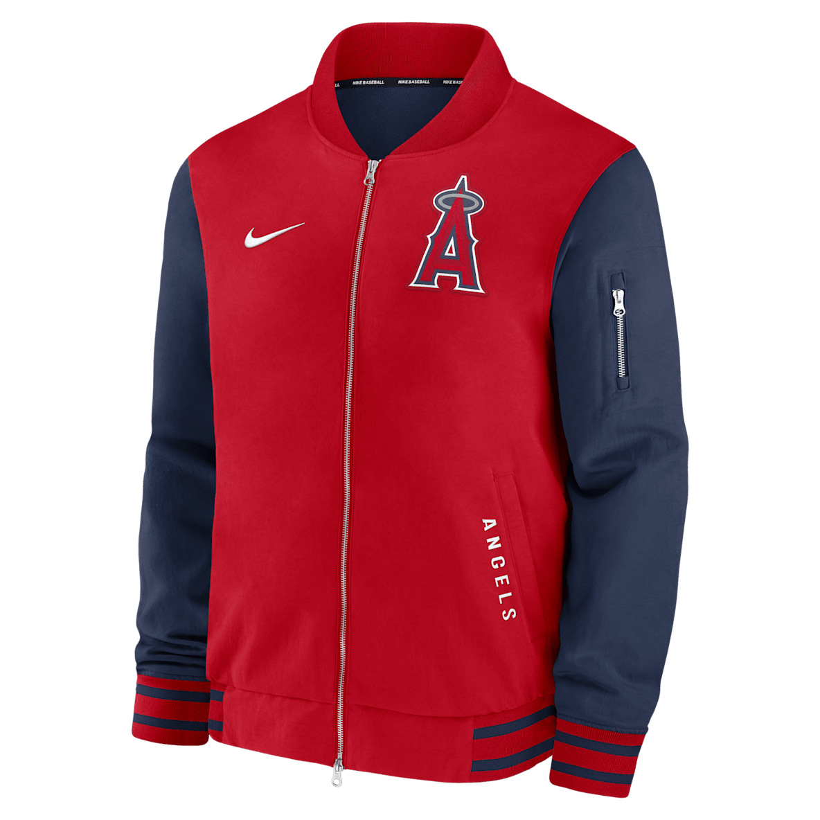 Los Angeles Angels Authentic Collection Dugout Los Angeles Angels Authentic Collection Dugout Men's Nike MLB Full-Zip Bomber Jacket