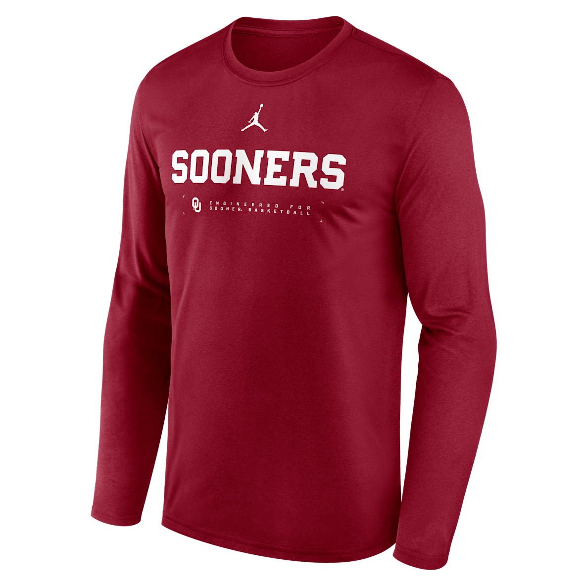 Oklahoma Courtside Basketball Shootaround Legend Men's Jordan Brand Dri-FIT College Long-Sleeve T-Shirt