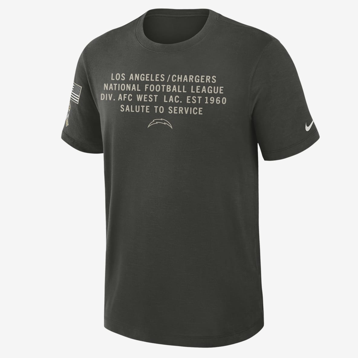 Los Angeles Chargers Salute to Service Slub Men's Nike Dri-FIT NFL T-Shirt