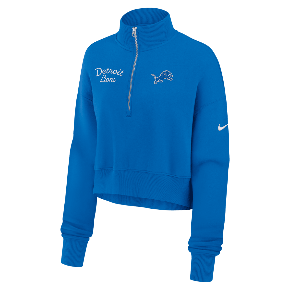 Detroit Lions Phoenix Detroit Lions Phoenix Women's Nike NFL Cropped 1/4-Zip Crew