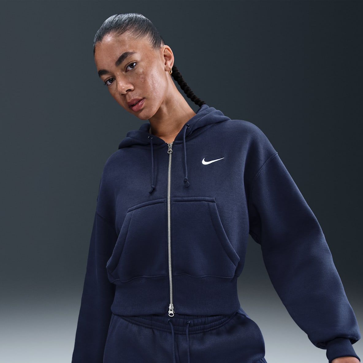 Nike Sportswear Phoenix Fleece Nike Sportswear Phoenix Fleece Women's Loose Full-Zip Cropped Hoodie