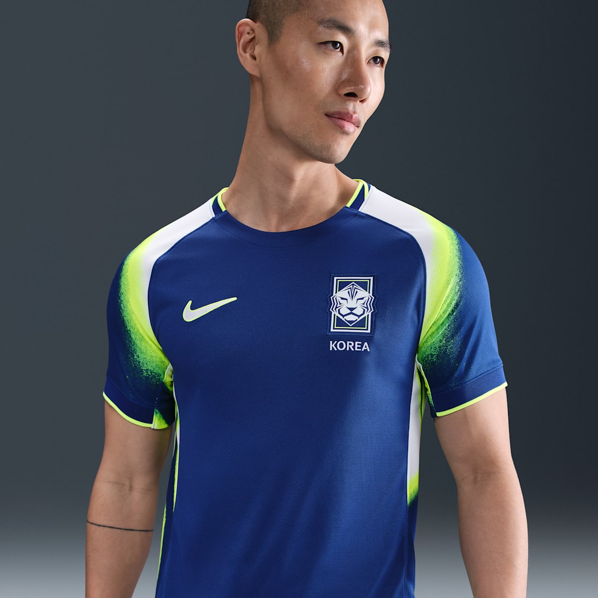 대한민국 2025 스타디움 어웨이(여자 팀) 대한민국 2025 스타디움 어웨이(여자 팀) 남성 나이키 드라이 핏 축구 레플리카 저지