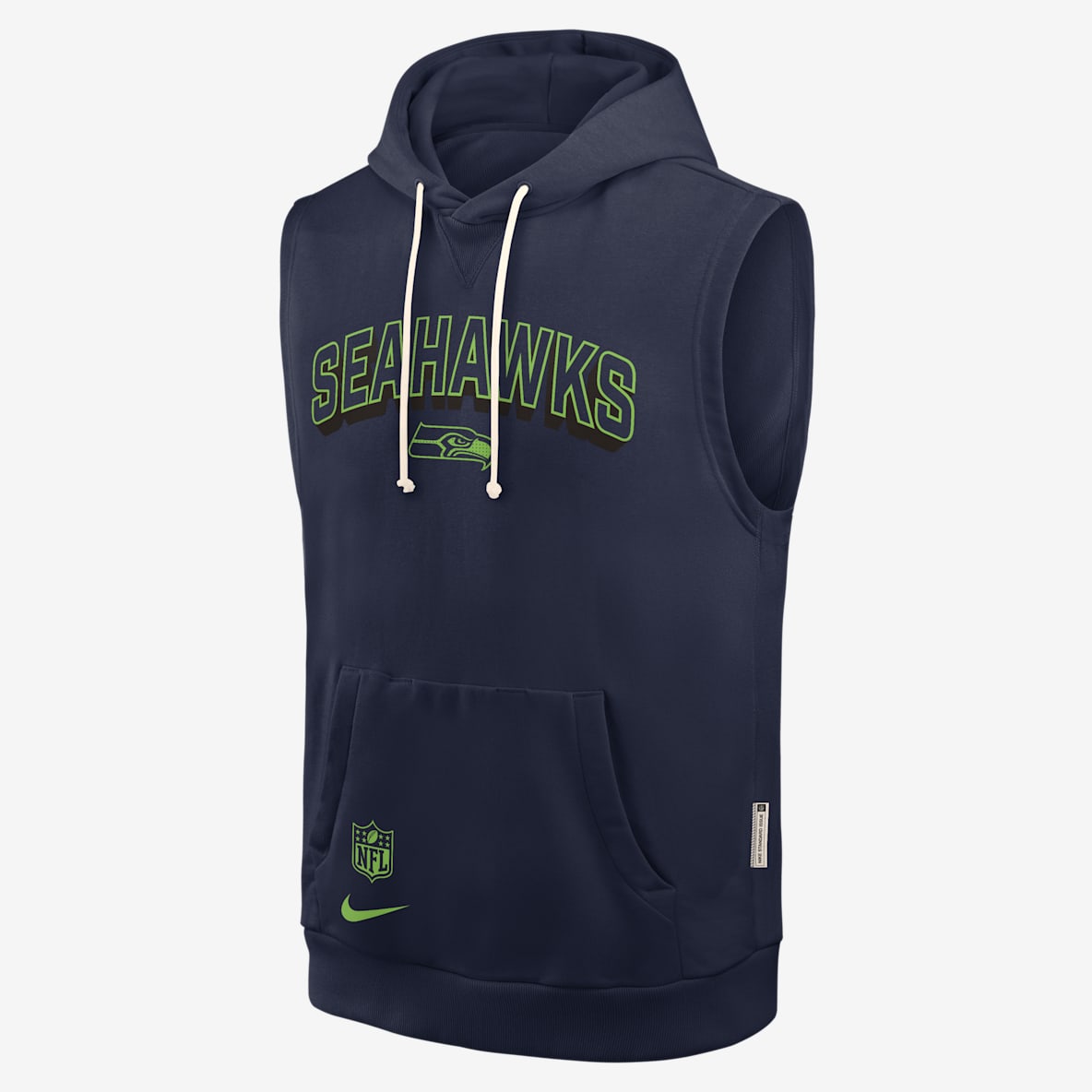 Seattle Seahawks Sideline Seattle Seahawks Sideline Sudadera con gorro sin cierre sin mangas Nike Dri-FIT de la NFL para hombre