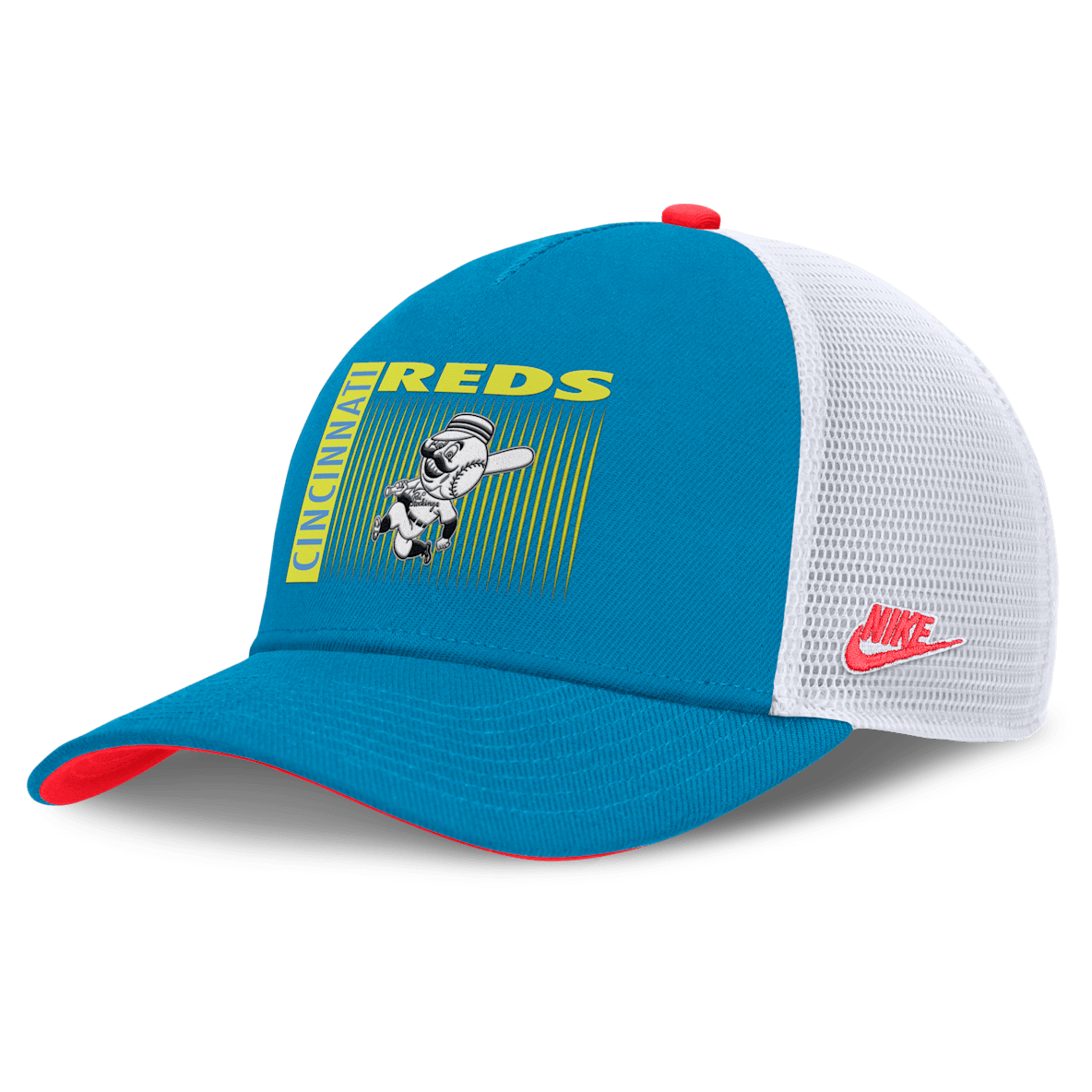 Cincinnati Reds Neon 90s Rise Cincinnati Reds Neon 90s Rise Men's Nike Dri-FIT MLB Trucker Adjustable Hat