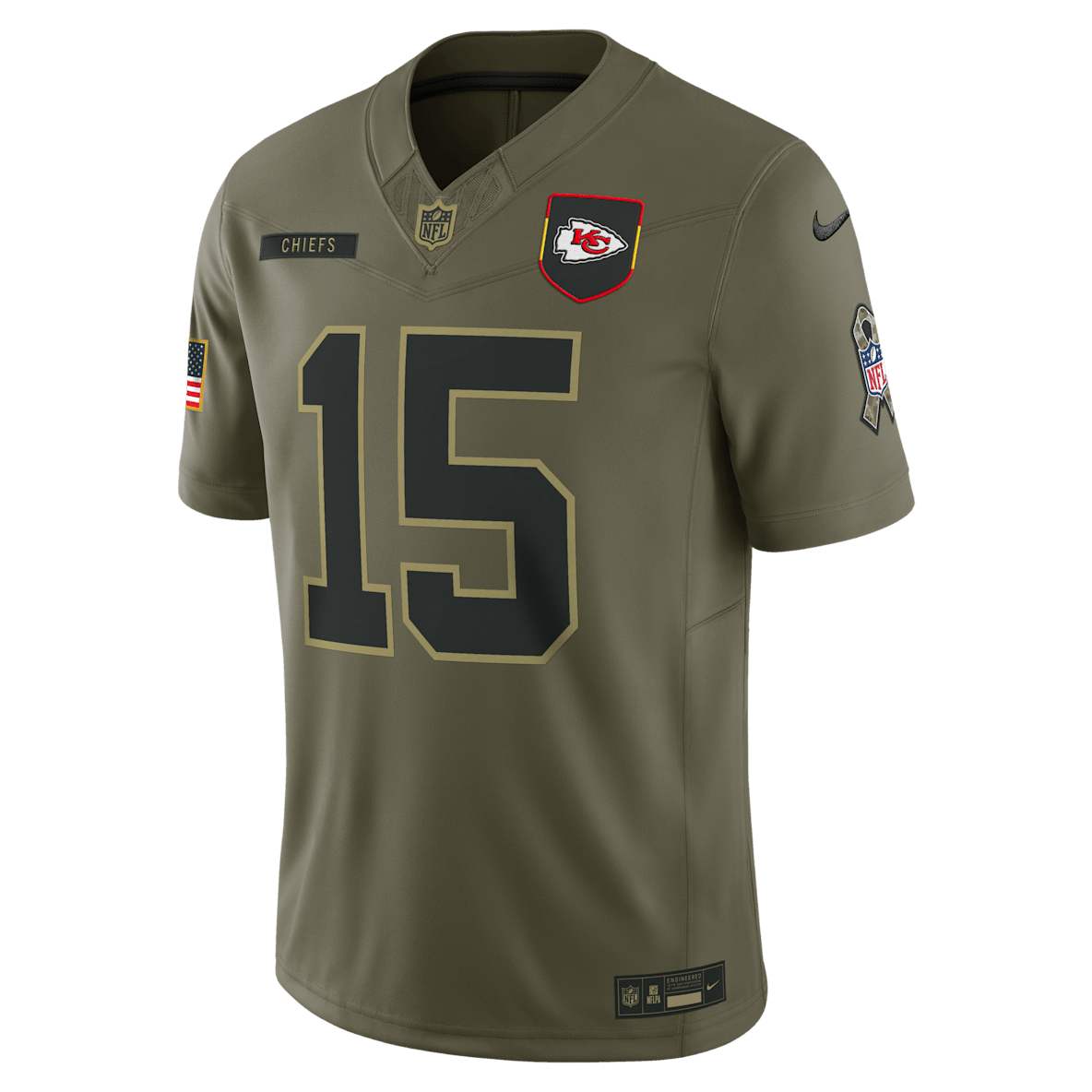 Patrick Mahomes Kansas City Chiefs Salute to Service Patrick Mahomes Kansas City Chiefs Salute to Service Men's Nike Dri-FIT NFL Limited Jersey