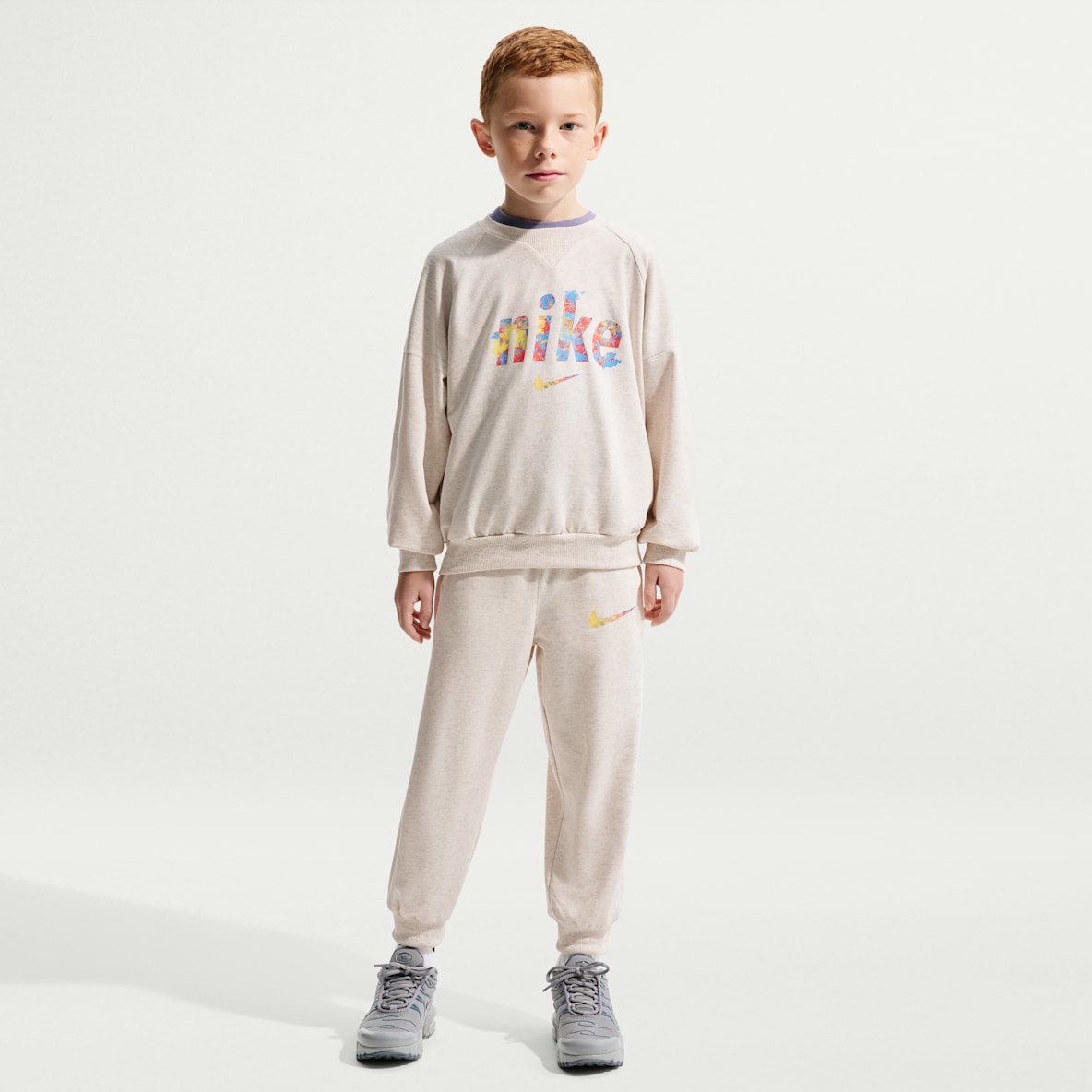 나이키 E1D1 리틀키즈 프렌치 테리 투피스 그래픽 크루 세트