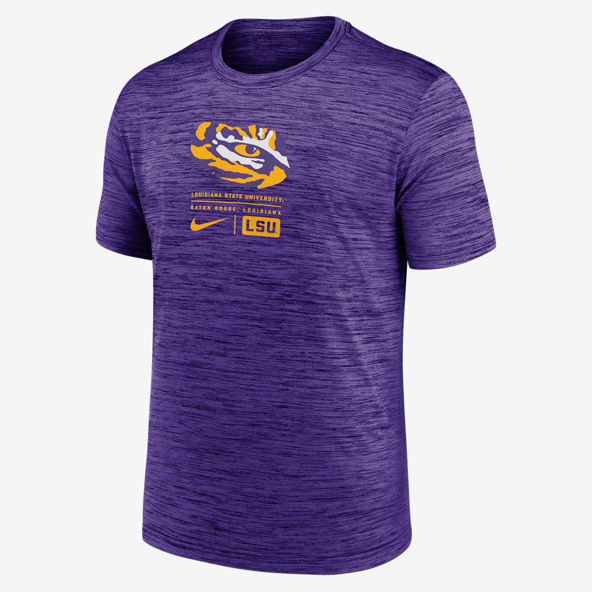 LSU Tigers Campus Center Block Velocity Men's Nike Dri-FIT College T-Shirt