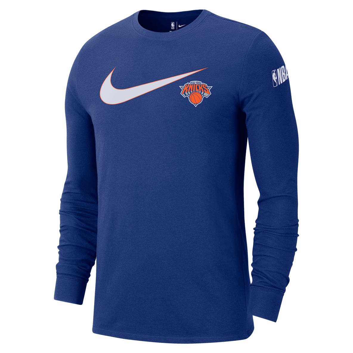 New York Knicks Swoosh Essential New York Knicks Swoosh Essential Men's Nike NBA Long-Sleeve T-Shirt
