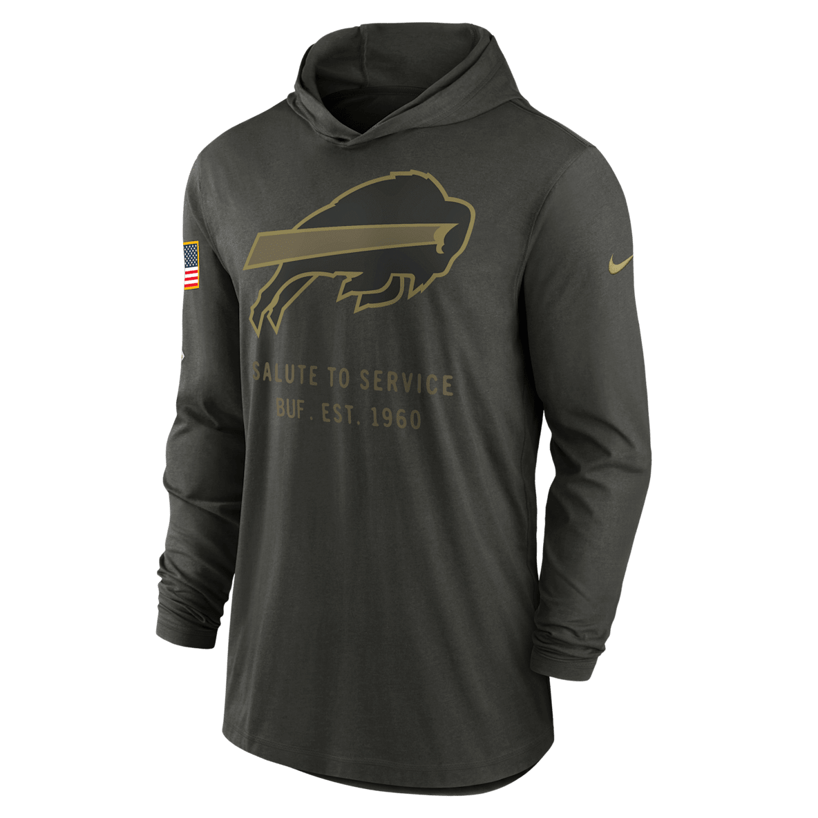Buffalo Bills Salute to Service Sideline Buffalo Bills Salute to Service Sideline Men’s Nike Dri-FIT NFL Long-Sleeve Hooded Top