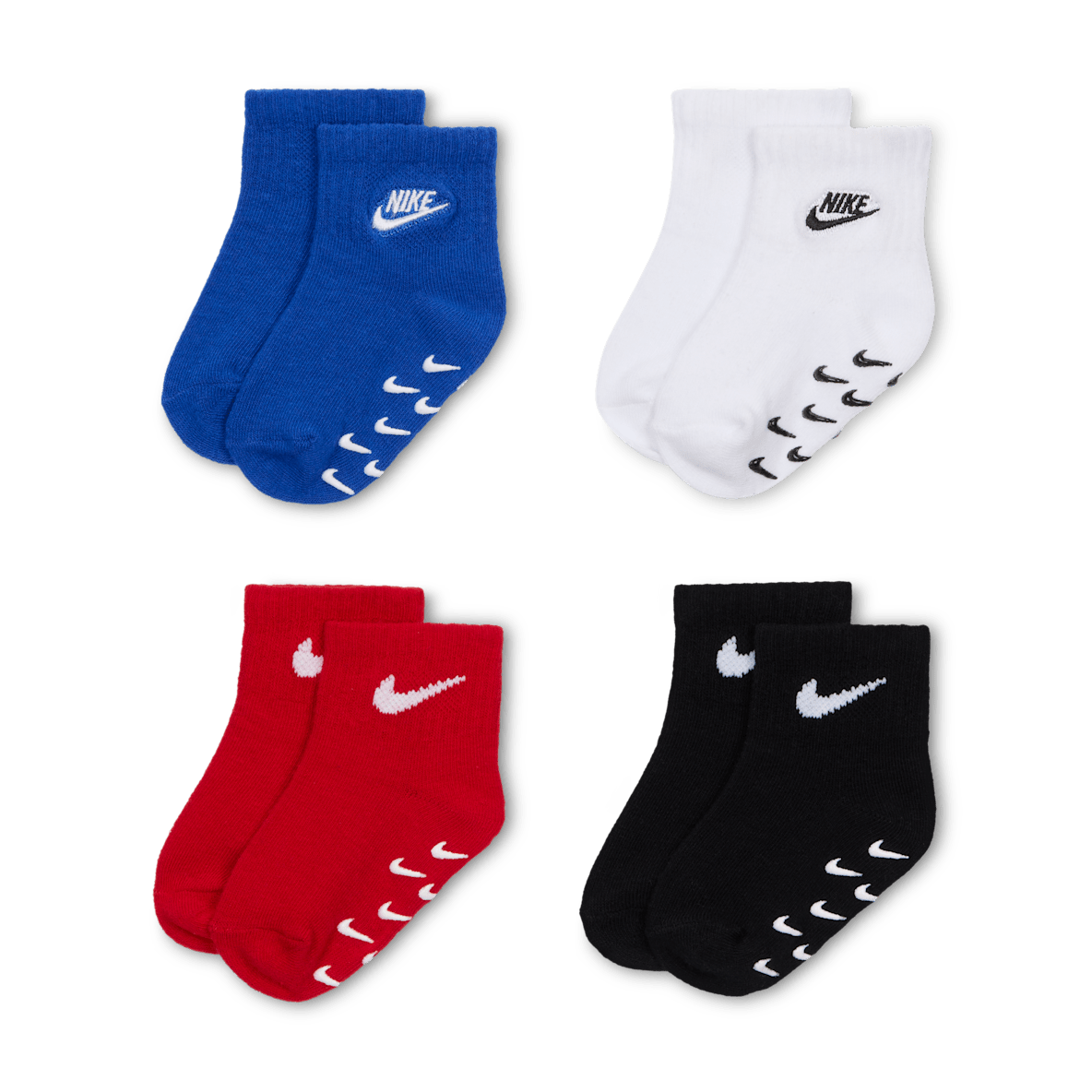 Nike Nike Calcetines con agarre con logotipo para bebé (4 pares) (3 a 6 meses)