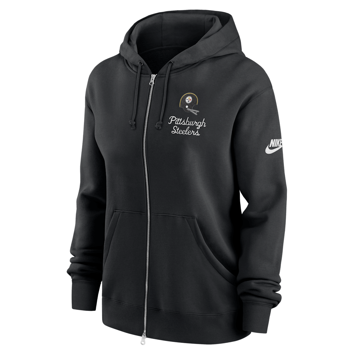 Pittsburgh Steelers Phoenix Rewind Pittsburgh Steelers Phoenix Rewind Sudadera con gorro Nike de la NFL de cierre completo para mujer