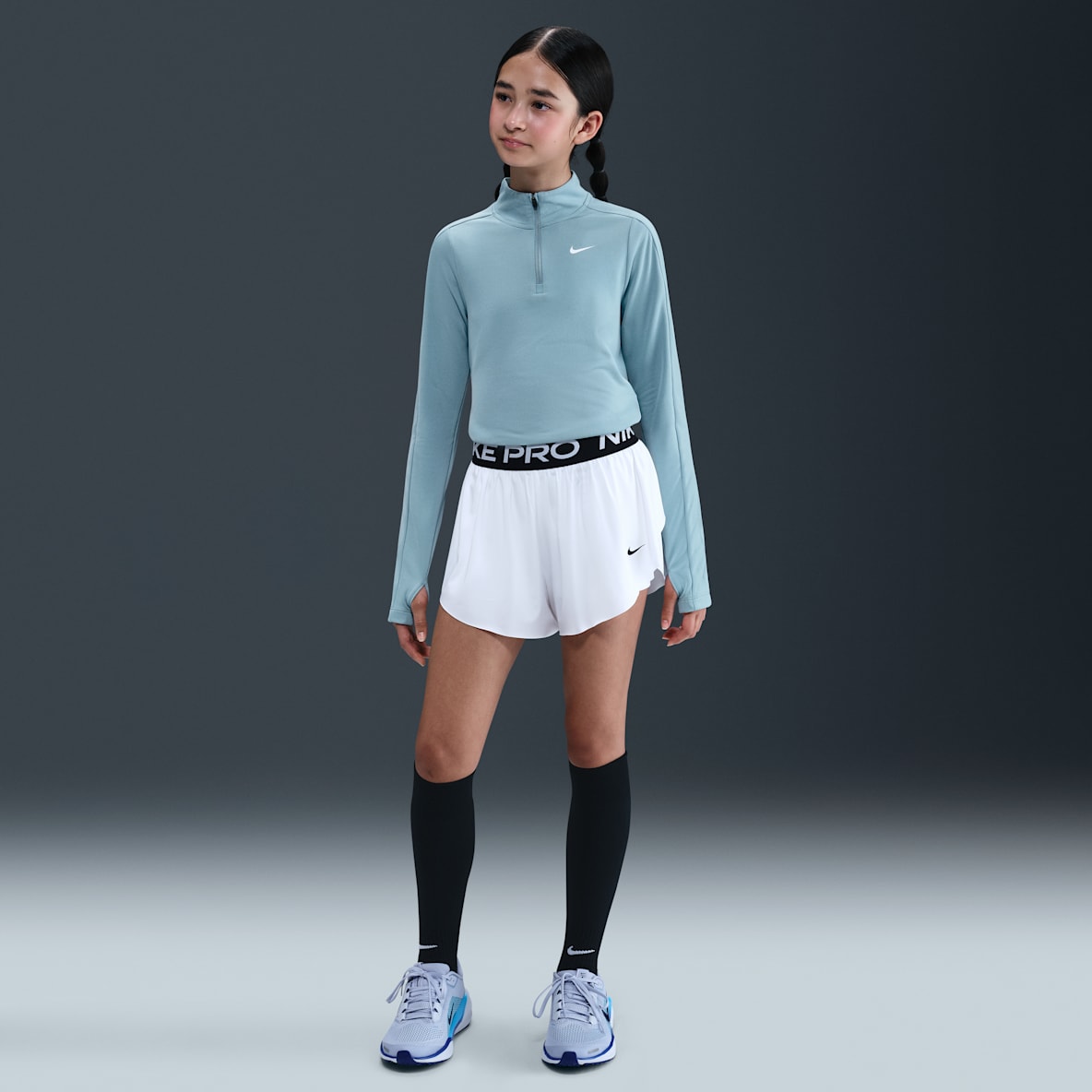 Nike Pro Nike Pro Shorts Dri-FIT 2 en 1 para niña talla grande