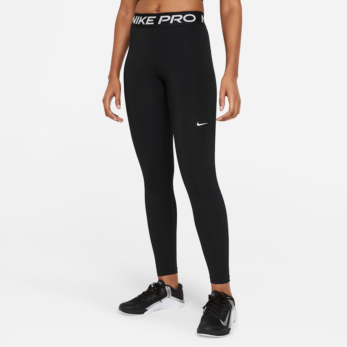 Nike Pro Nike Pro Leggings mit mittelhohem Bund und Mesh-Einsatz für Damen