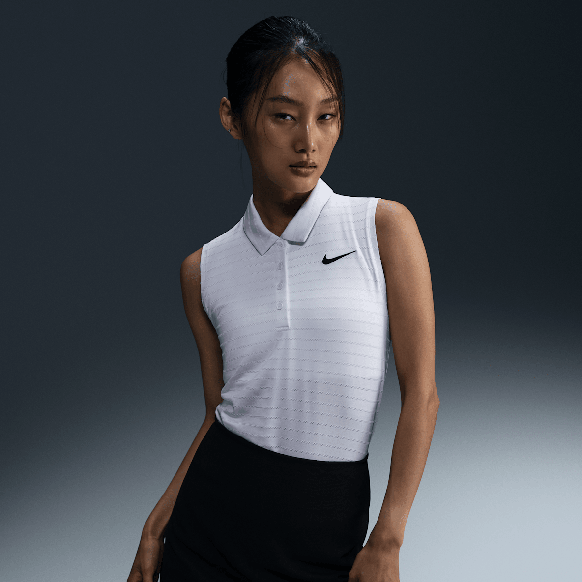 Nike Victory Nike Victory Women's Dri-FIT Sleeveless Striped Golf Polo
