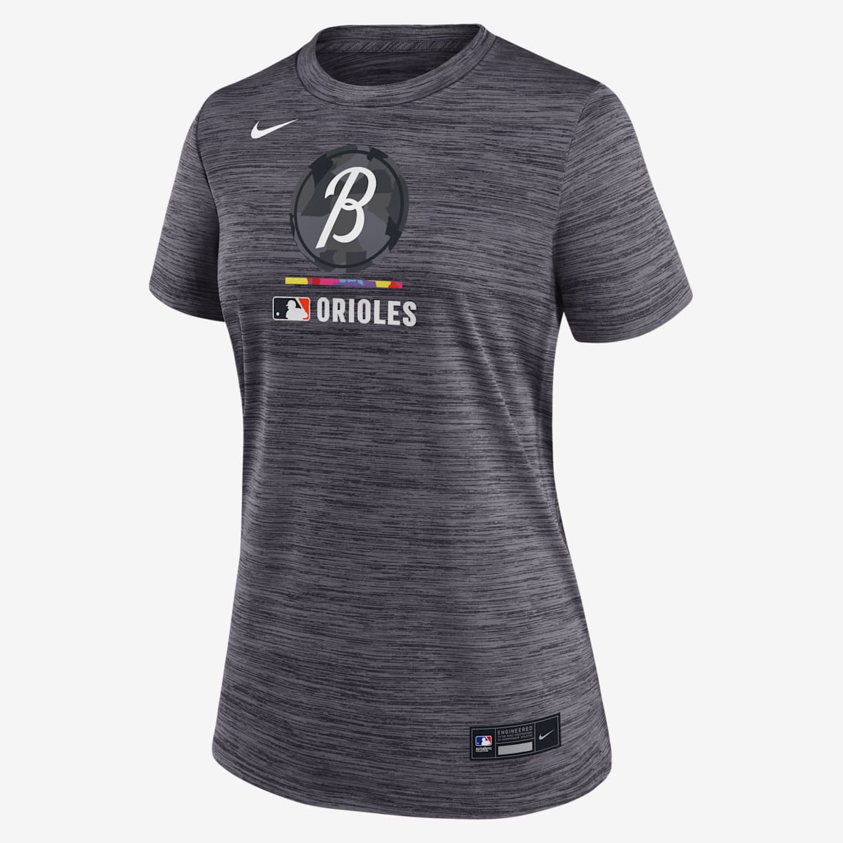Baltimore Orioles Authentic Collection City Connect Velocity Baltimore Orioles Authentic Collection City Connect Velocity Playera Nike Dri-FIT de la MLB para mujer