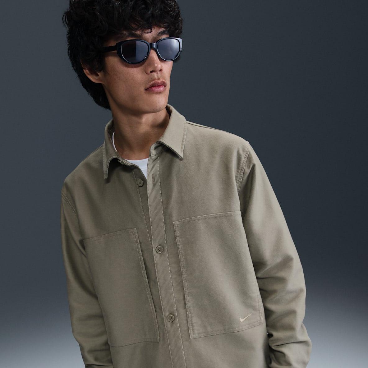 ナイキ ライフ メンズ ロングスリーブ シャモア フィールド シャツ