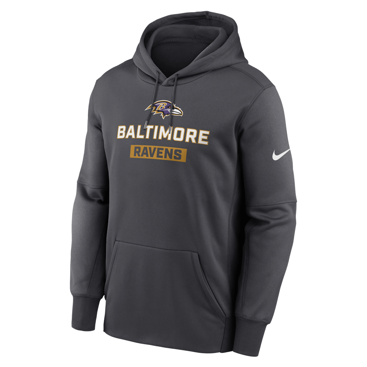 Baltimore Ravens Toss Sweep Baltimore Ravens Toss Sweep Men’s Nike Therma NFL Pullover Hoodie