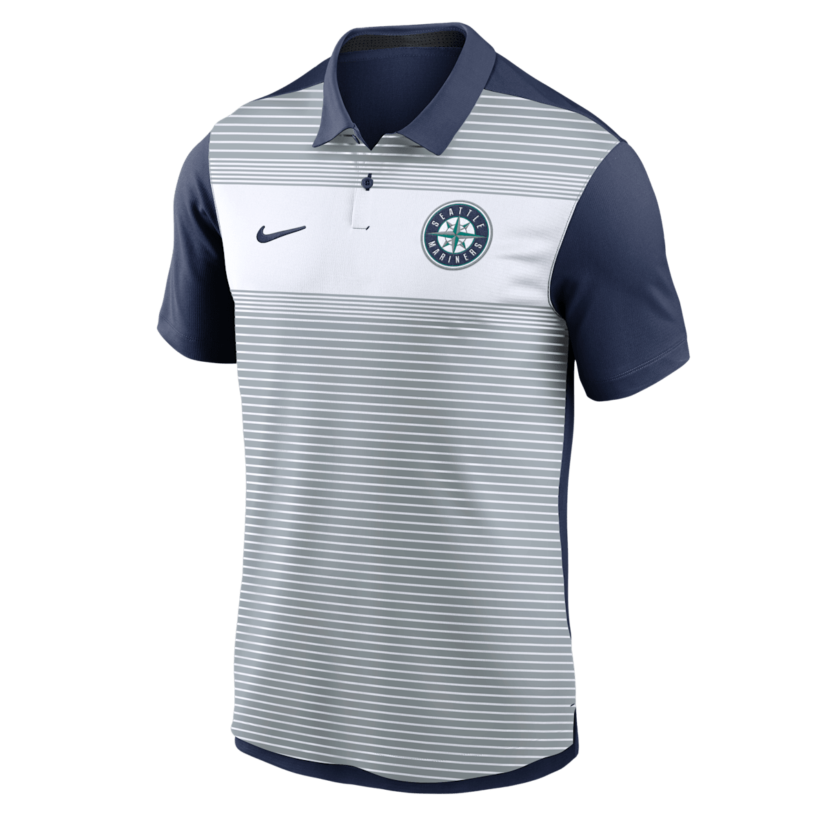 Seattle Mariners Striped Vapor Polo Seattle Mariners Striped Vapor Polo Men's Nike Dri-FIT MLB Polo