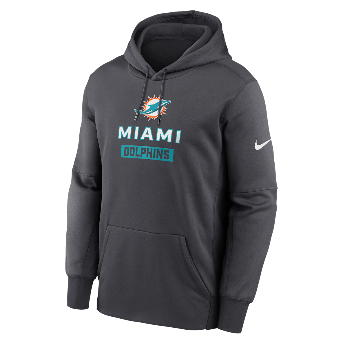 Miami Dolphins Toss Sweep Miami Dolphins Toss Sweep Men’s Nike Therma NFL Pullover Hoodie