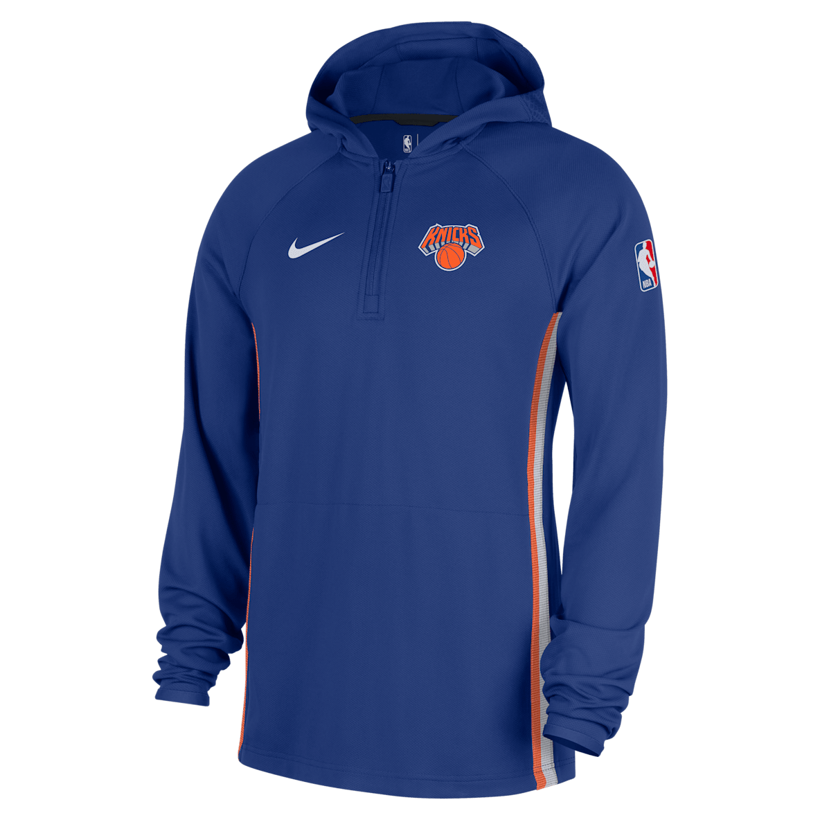 New York Knicks Zoned New York Knicks Zoned Men's Nike Dri-FIT NBA 1/4-Zip Hoodie