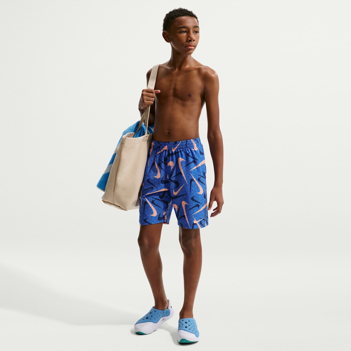 Nike Swim Breaker Shorts de playa o alberca de 18 cm con forro de ropa interior para niño talla grande