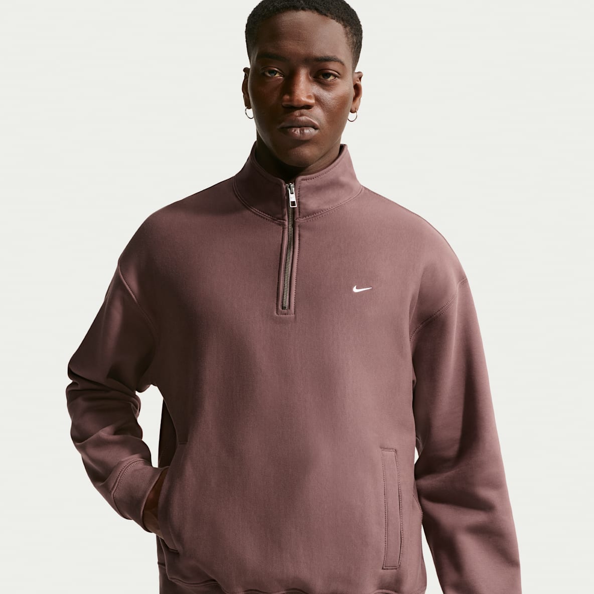 Nike Solo Swoosh Nike Solo Swoosh Maglia in fleece con zip a 1/4 – Uomo