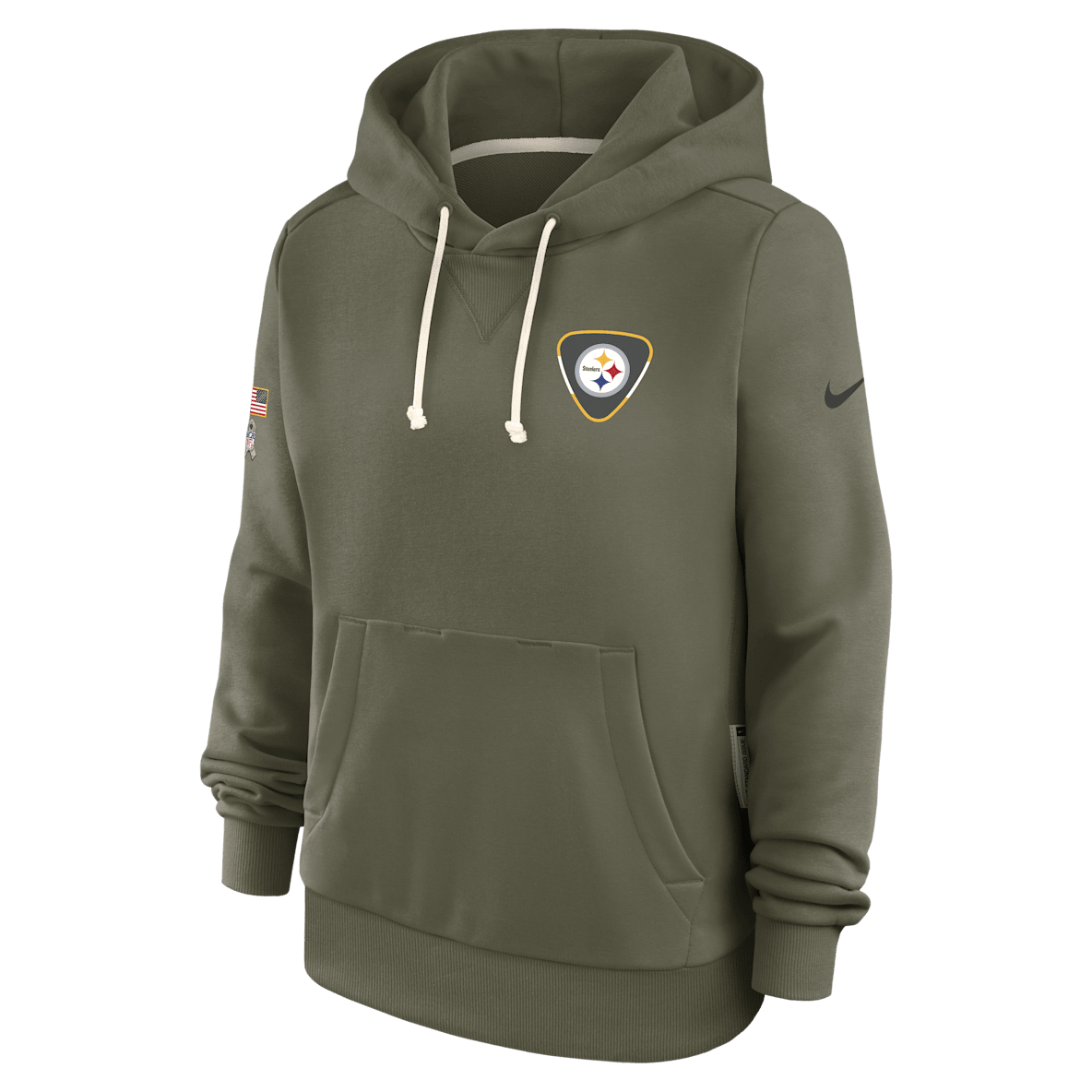 Pittsburgh Steelers Salute to Service Sideline Pittsburgh Steelers Salute to Service Sideline Sudadera con gorro sin cierre Nike Dri-FIT de la NFL para mujer