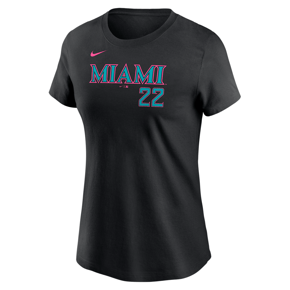 Sandy Alcantara Miami Marlins City Connect Fuse Sandy Alcantara Miami Marlins City Connect Fuse Women's Nike MLB T-Shirt