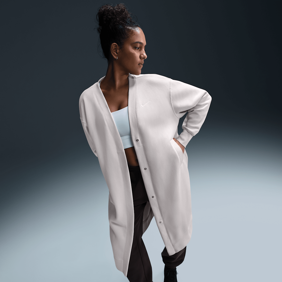 Nike Sportswear Phoenix Fleece Cardigan oversized largo para mujer