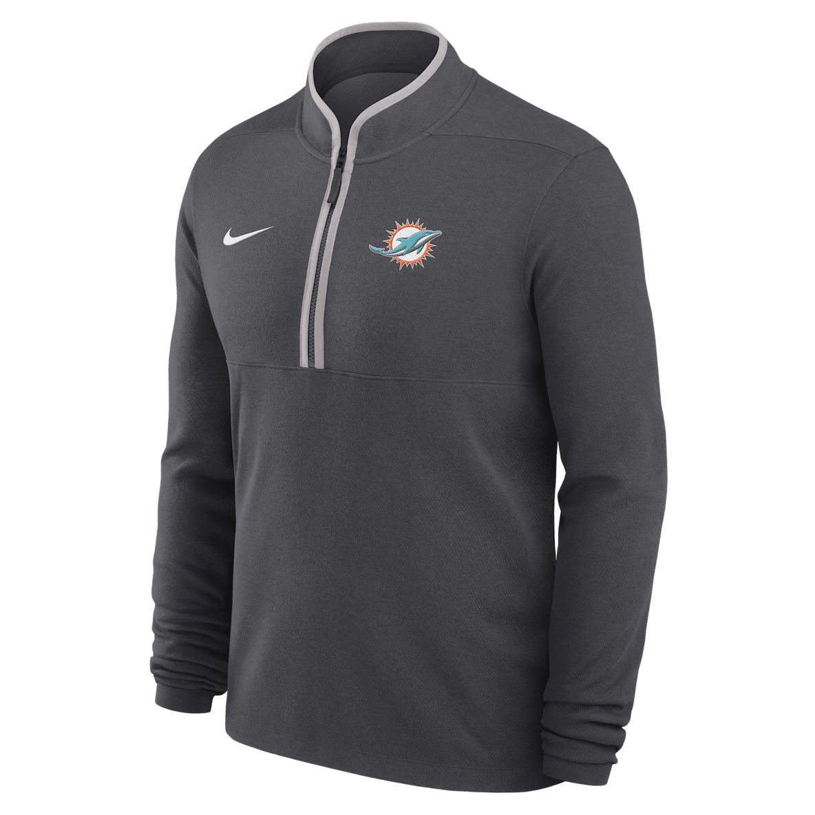 Miami Dolphins Logo Victory Miami Dolphins Logo Victory Men's Nike Dri-FIT NFL 1/2-Zip Long-Sleeve Top