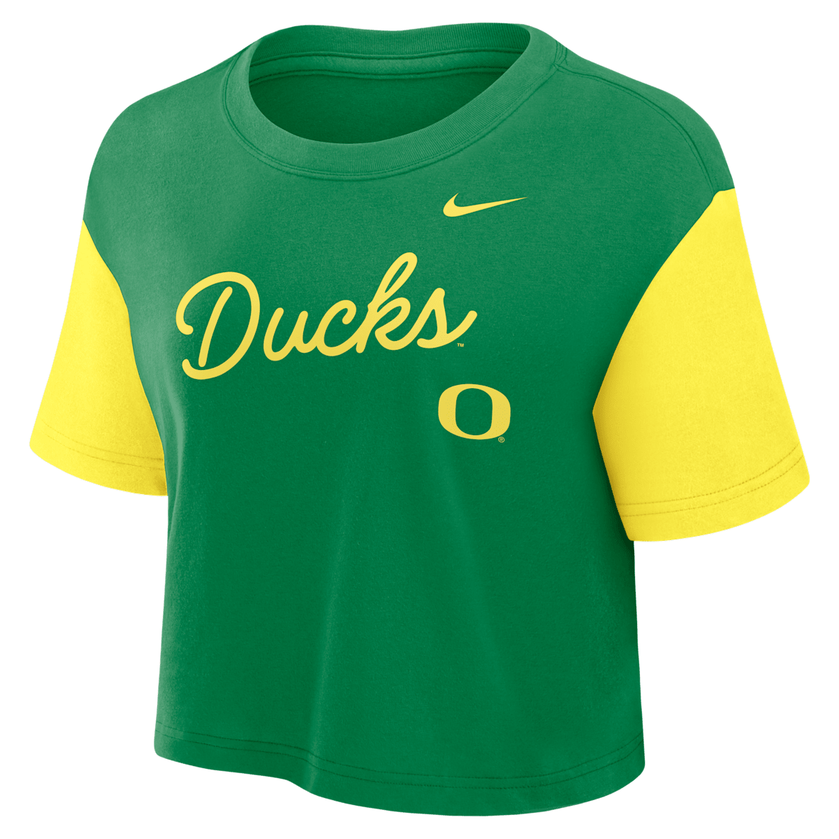 Oregon Script Oregon Script Playera universitaria Nike Dri-FIT cropped para mujer