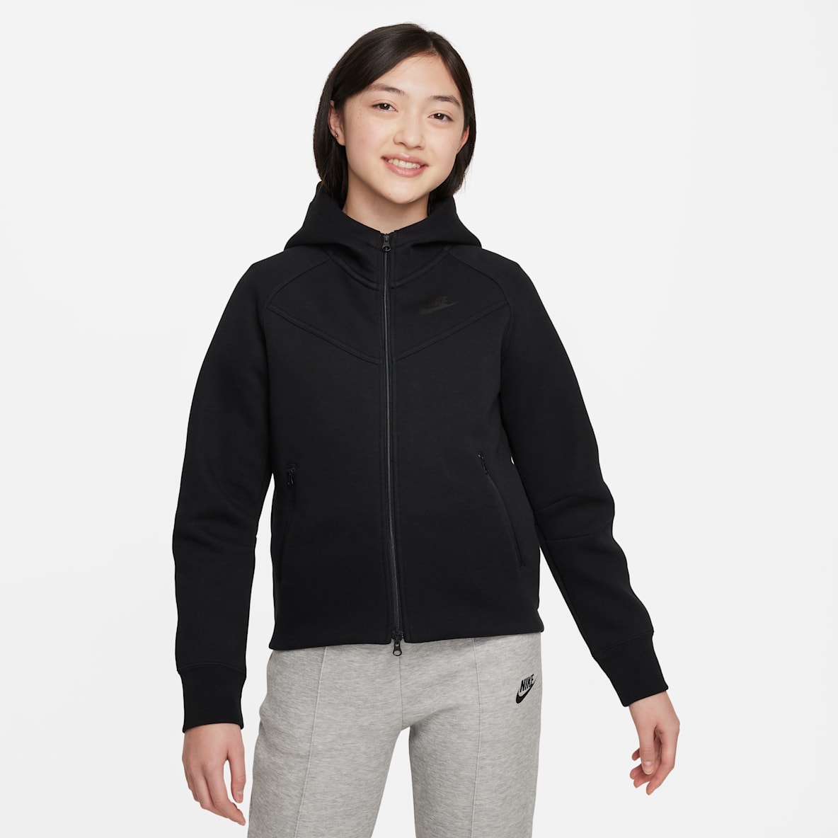 Nike Sportswear Tech Fleece Big Kids' (Girls') Full-Zip Hoodie