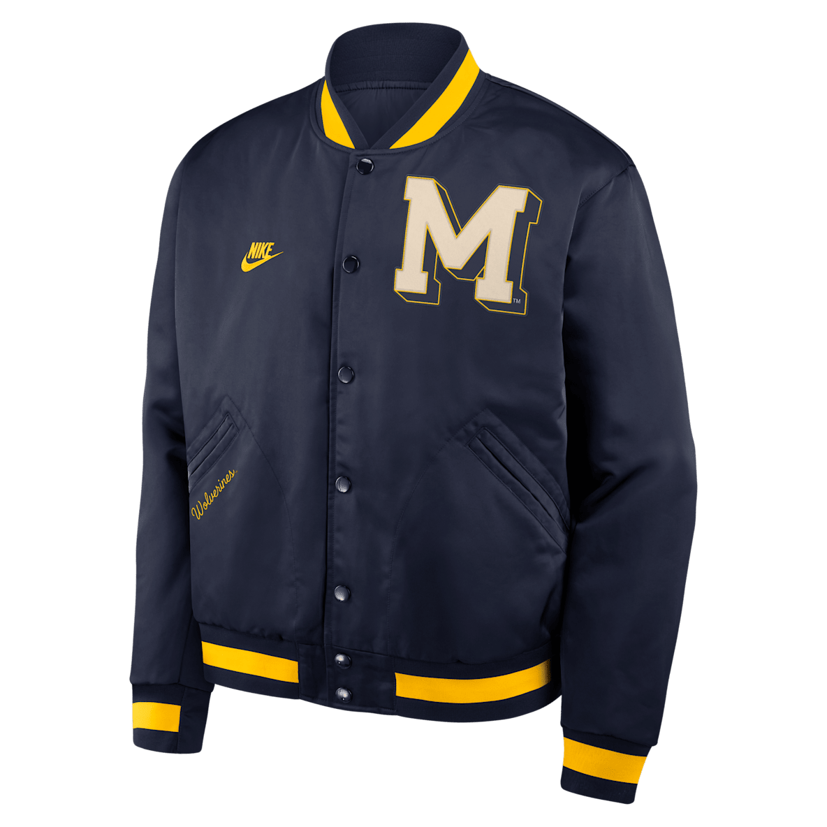 Michigan Legacy Michigan Legacy Men's Nike College Full-Snap Bomber Jacket