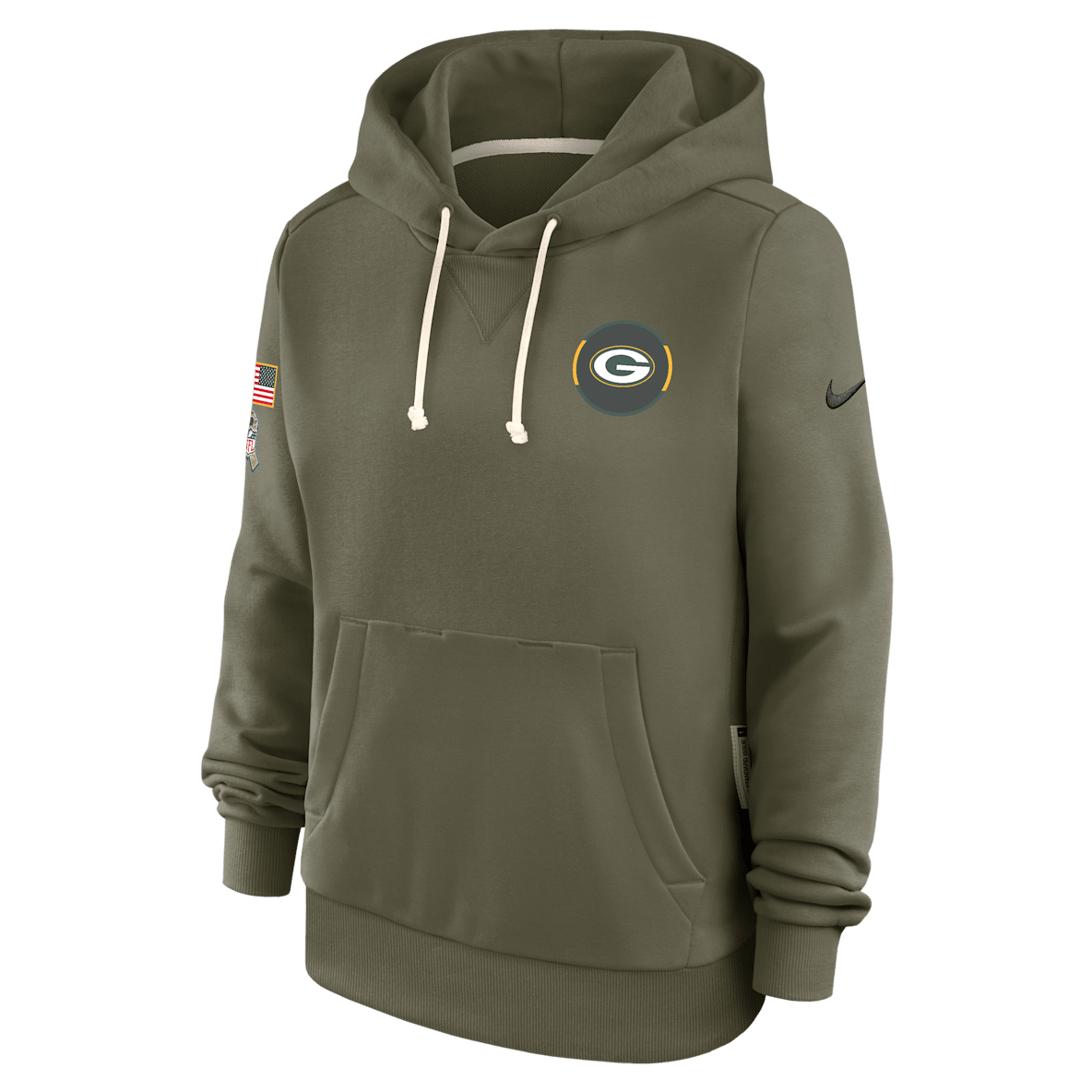Green Bay Packers Salute to Service Sideline Green Bay Packers Salute to Service Sideline Women's Nike Dri-FIT NFL Pullover Hoodie