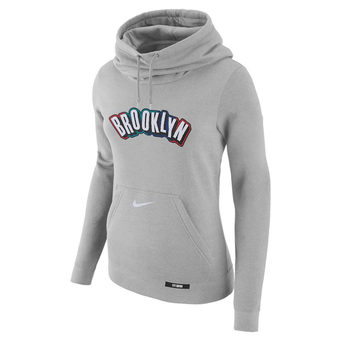 Brooklyn Nets Club City Edition Women's Nike NBA Fleece Funnel-Neck Hoodie