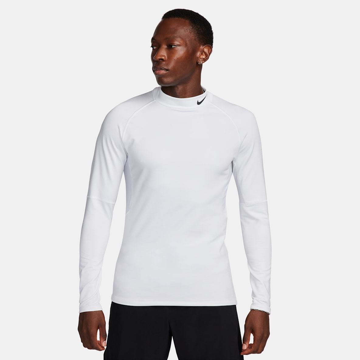 Nike Pro Playera de cuello alto de fitness de manga larga Dri-FIT Warm para hombre