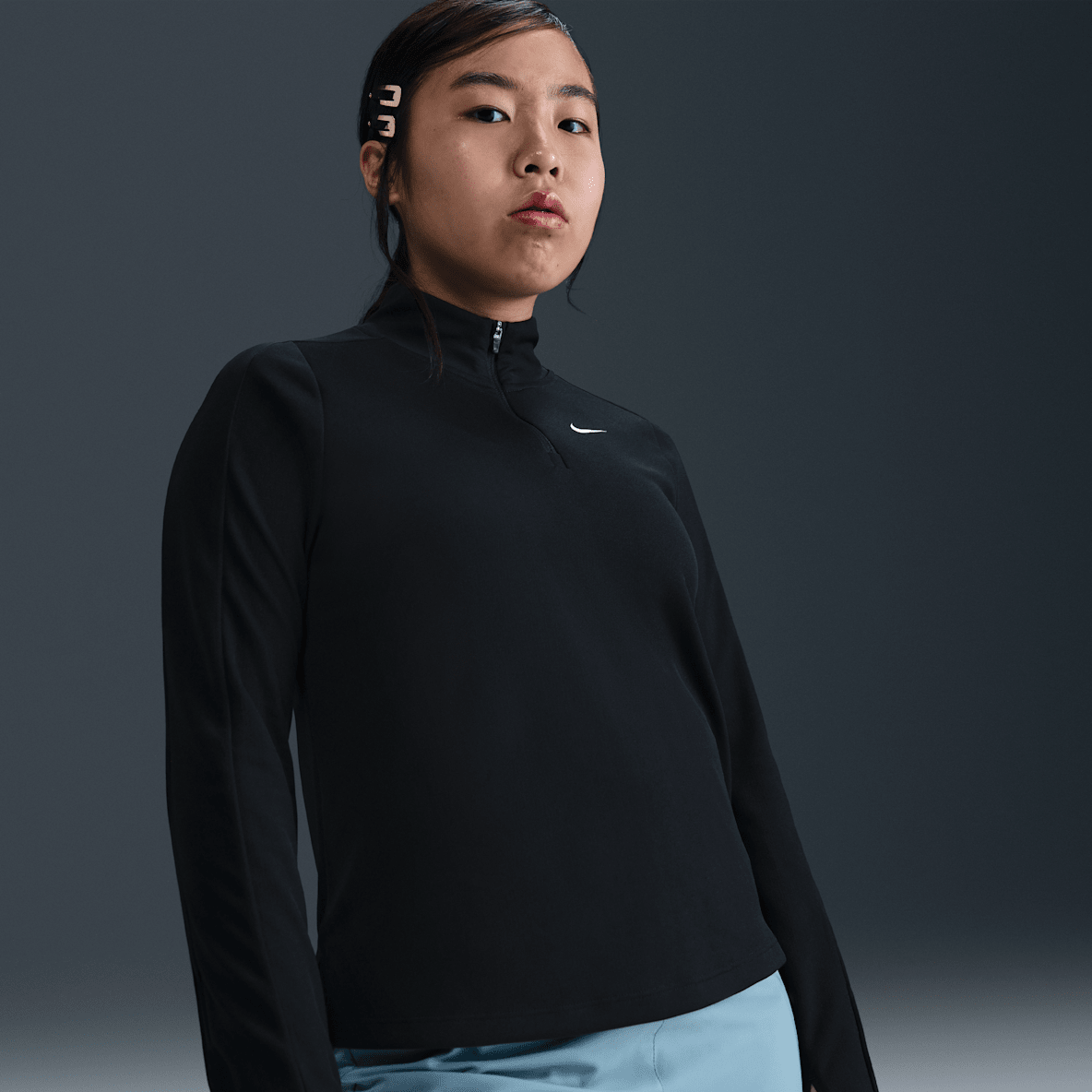 Nike Dri-FIT Nike Dri-FIT Older Kids' (Girls') Long-Sleeve 1/2-Zip Top (Extended Size)