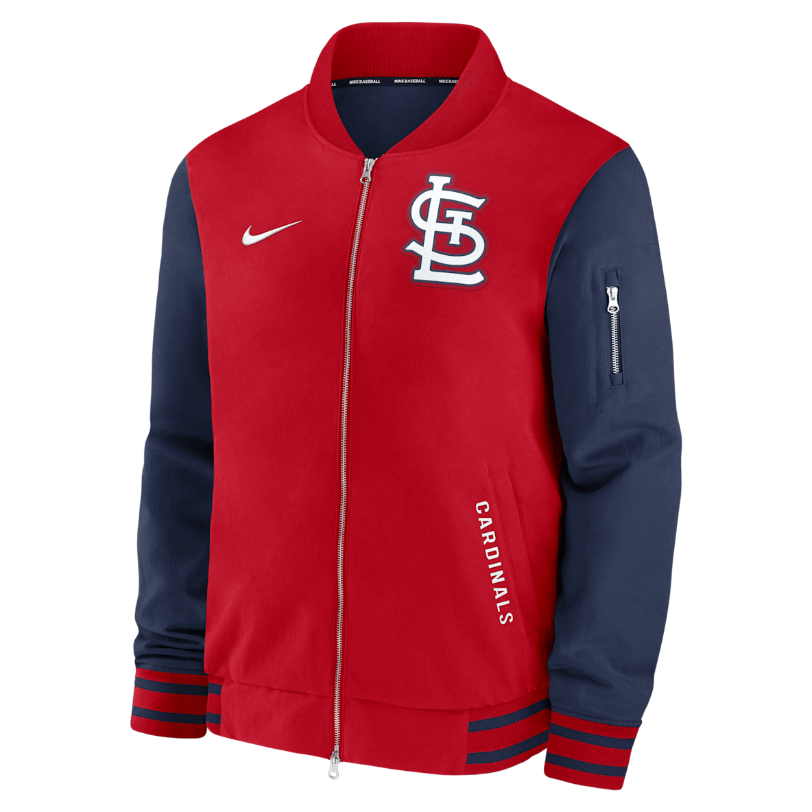 St. Louis Cardinals Authentic Collection Dugout St. Louis Cardinals Authentic Collection Dugout Chamarra bomber Nike de la MLB de cierre completo para hombre