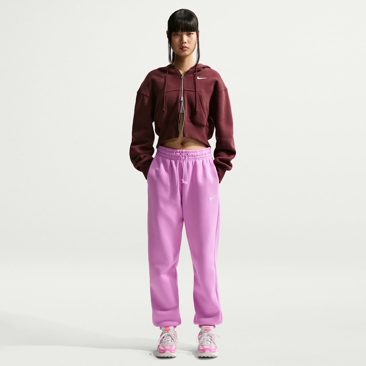 Nike Sportswear Phoenix Fleece Pants de entrenamiento oversized de tiro alto para mujer