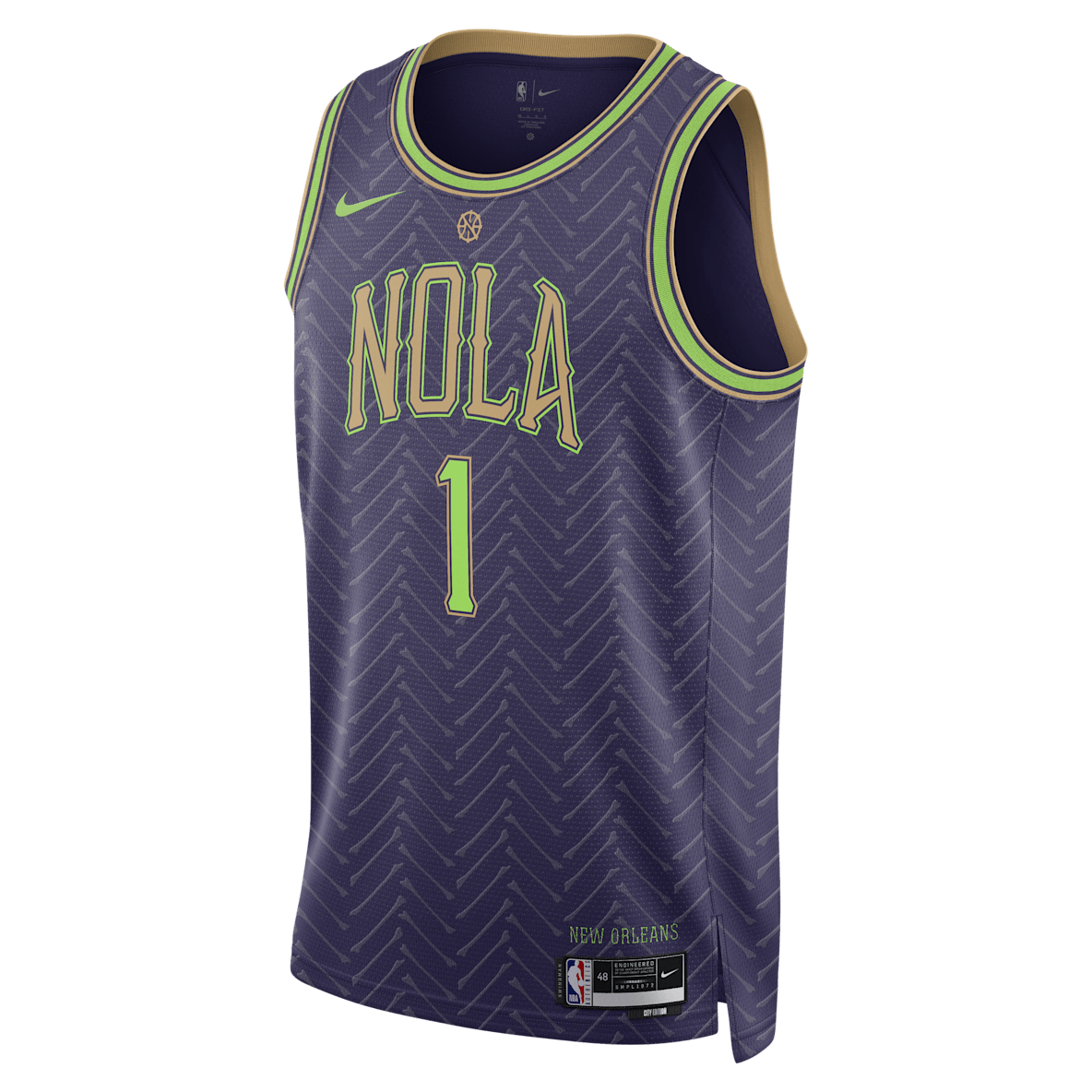 Zion Williamson New Orleans Pelicans 2024/25 City Edition Zion Williamson New Orleans Pelicans 2024/25 City Edition Men's Nike Dri-FIT NBA Swingman Jersey