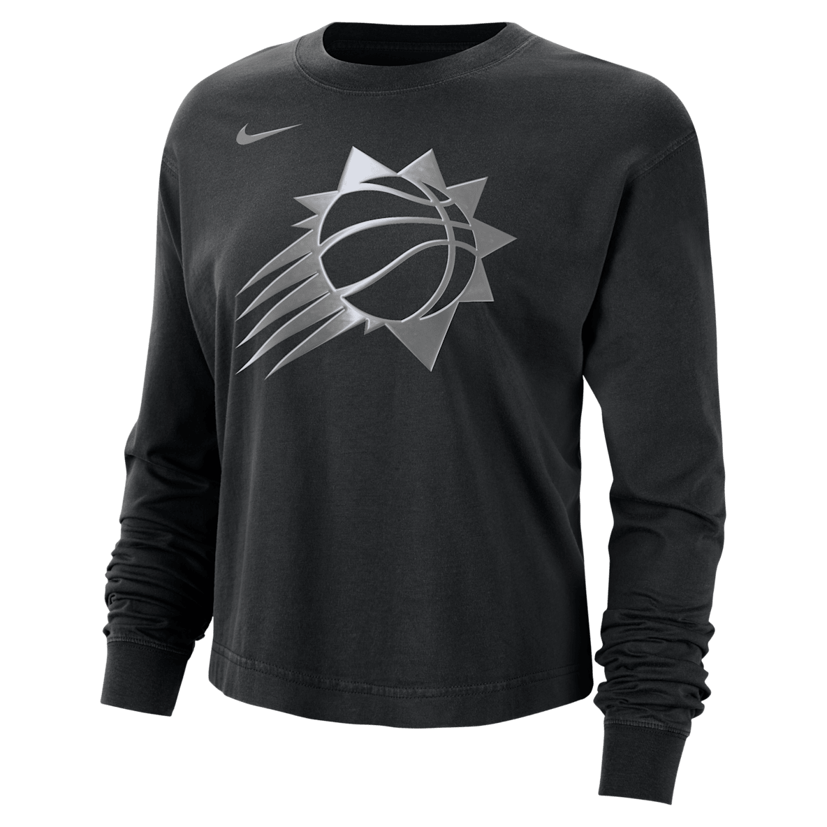 Phoenix Suns Courtside Phoenix Suns Courtside Playera de manga larga Nike de la NBA con brillo de corte cuadrado para mujer