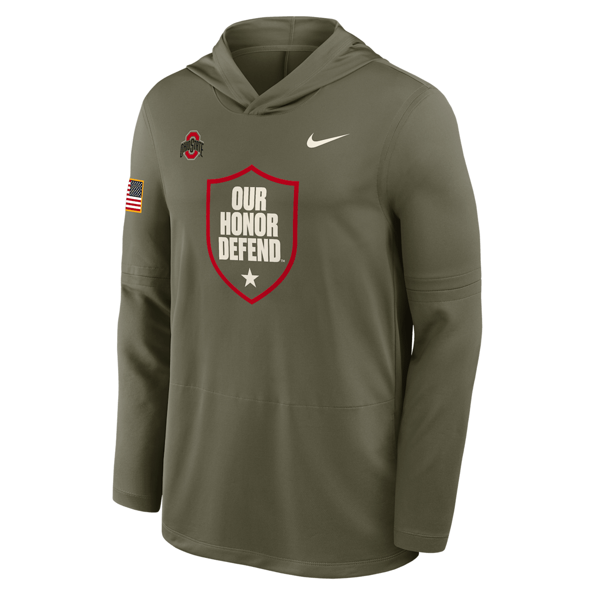 Ohio State 2025 Military Appreciation Ohio State 2025 Military Appreciation Men's Nike Dri-FIT College Long-Sleeve Hooded Top