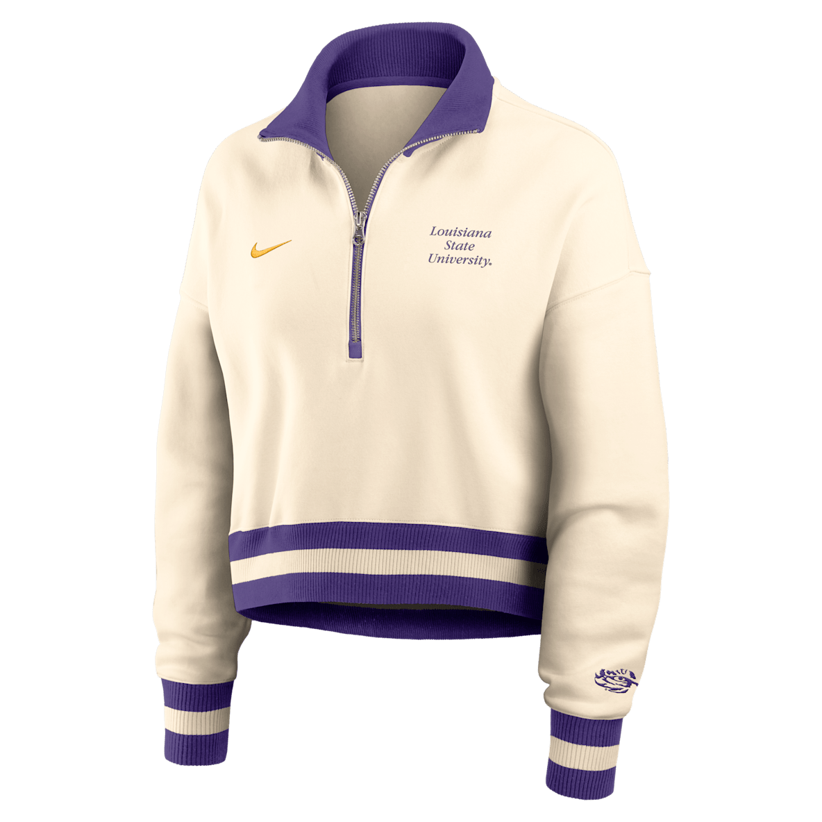 LSU Legacy LSU Legacy Women's Nike College Cropped 1/4-Zip Crew