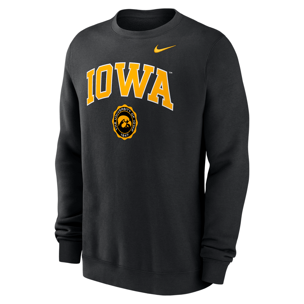 Iowa Hawkeyes Arched Seal Iowa Hawkeyes Arched Seal Men's Nike College Pullover Crew