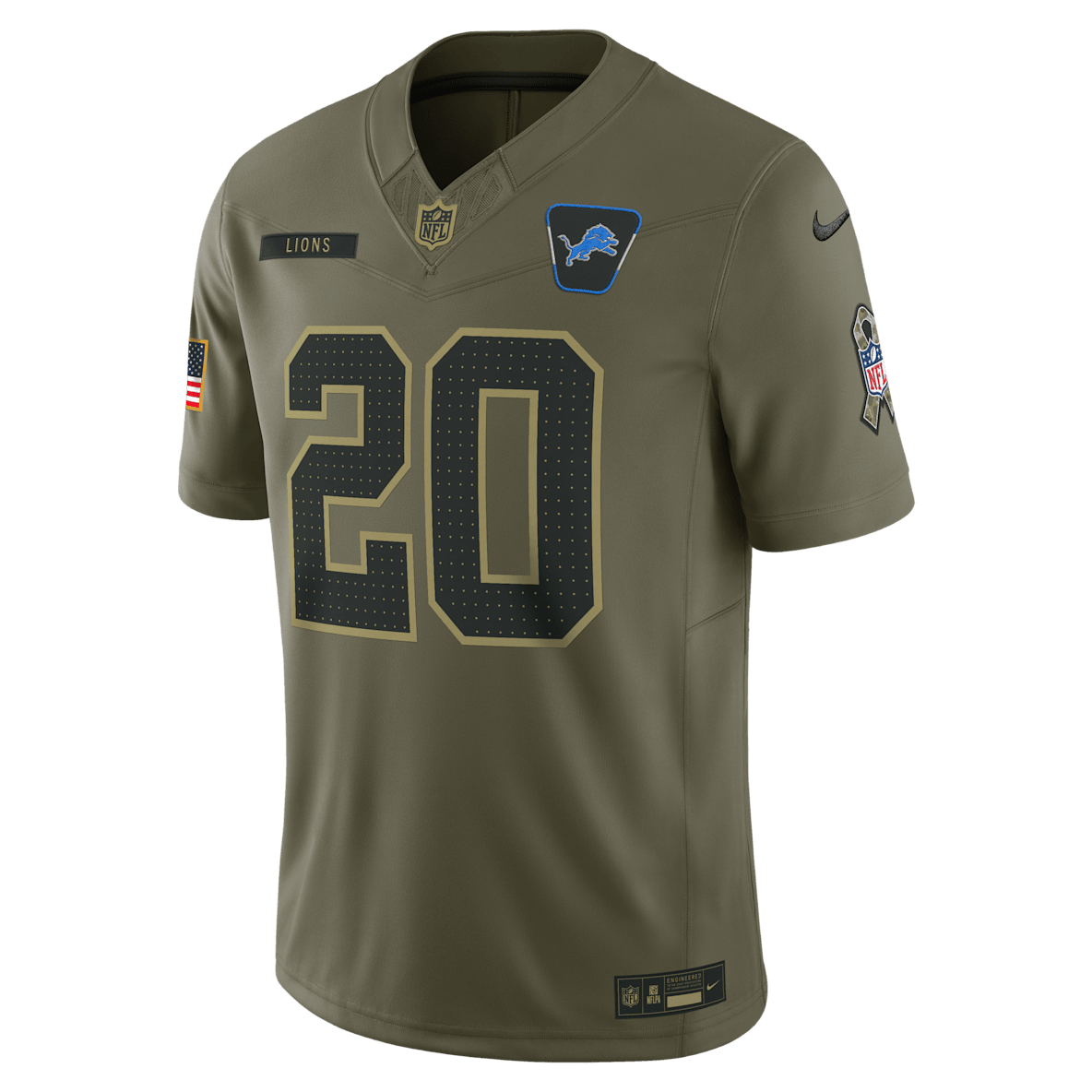 Barry Sanders Detroit Lions Salute to Service Retired Barry Sanders Detroit Lions Salute to Service Retired Men's Nike Dri-FIT NFL Limited Jersey