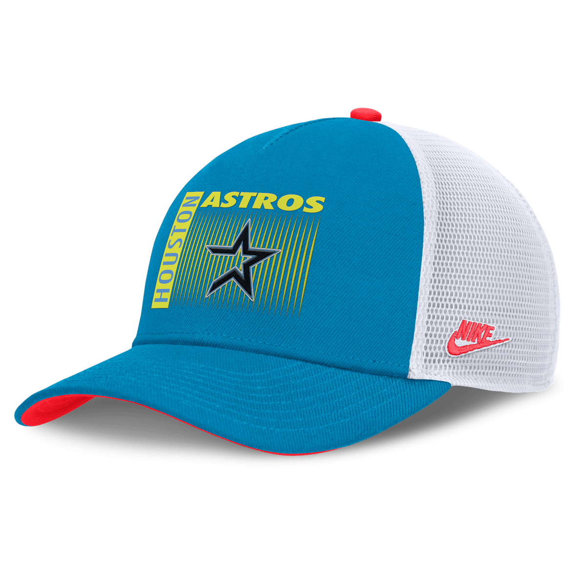 Houston Astros Neon 90s Rise Houston Astros Neon 90s Rise Men's Nike Dri-FIT MLB Trucker Adjustable Hat