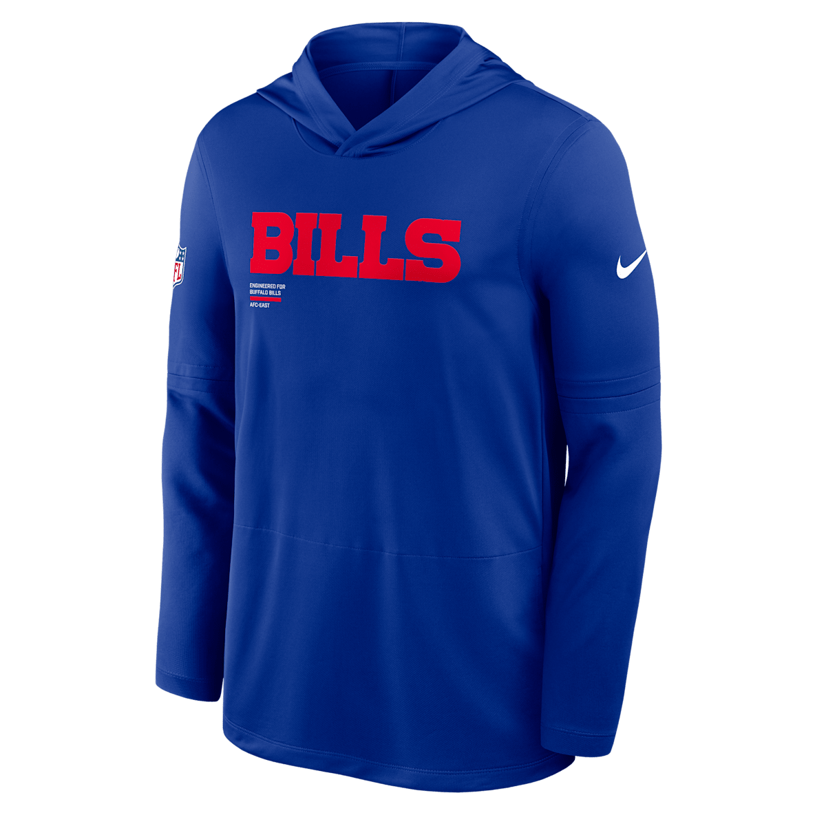 Buffalo Bills Pure Fury Sideline Buffalo Bills Pure Fury Sideline Playera de manga larga Nike Dri-FIT de la NFL con gorro para hombre