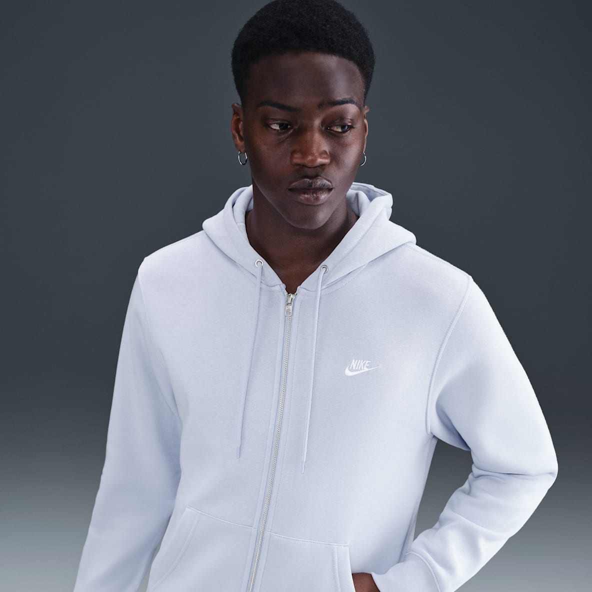 Nike Club Nike Club Fleecehuvtröja med hel dragkedja för män