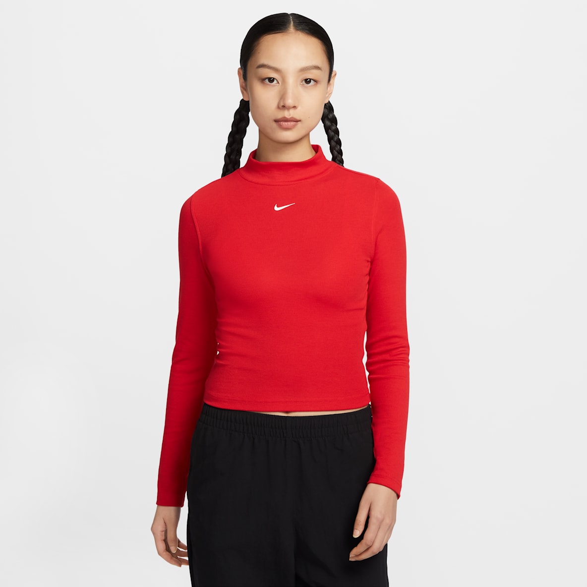 Nike Sportswear Essential Nike Sportswear Essential Women's Ribbed Mock-Neck Long-Sleeve Top