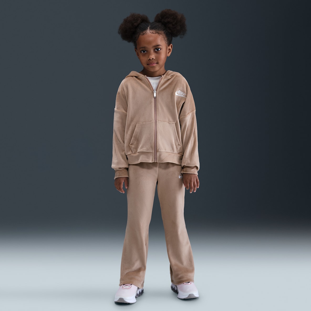 Nike Nike Conjunto de 2 piezas de leggings de tejido velour acampanados para niños talla pequeña